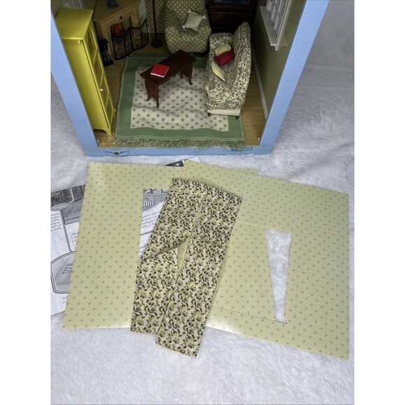Laura Ashley Jazwares Room by Room Dollhouse Living Room Spare Curtains 10" Cube - Picture 12 of 16
